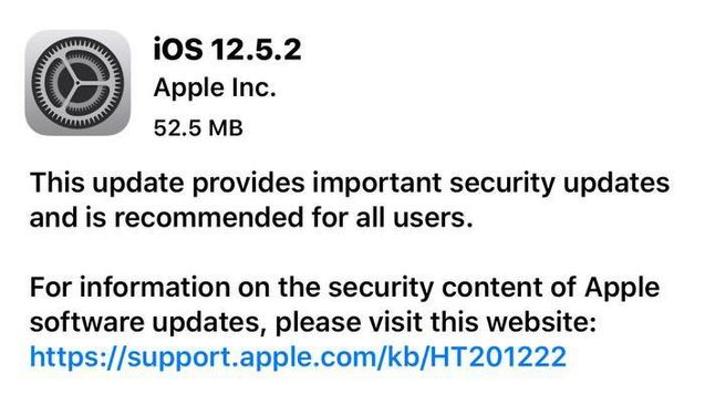 南宁苹果手机维修分享iOS12.5.2发布，建议所有老苹果用户安装 